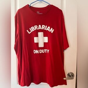 Red 'Librarian On Duty' T-Shirt